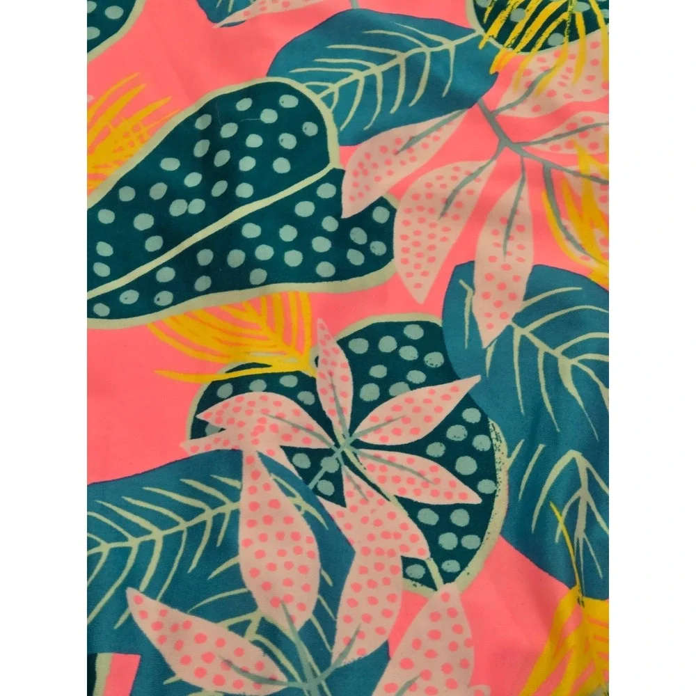Girls 10 Floral Tropical Long Sleeve One Piece Rash Guard Zip Front Swimsuit